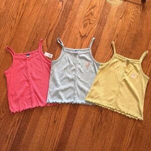 Lot Of 3 Old Navy Girls Tank Tops Pink Green Aqua NWT Size XL 14/16